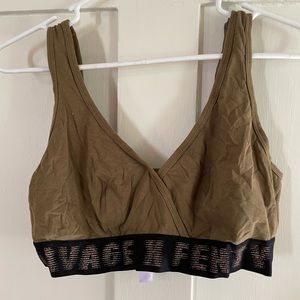 Savage X Fenty Cotton Bralette - Army Green Color